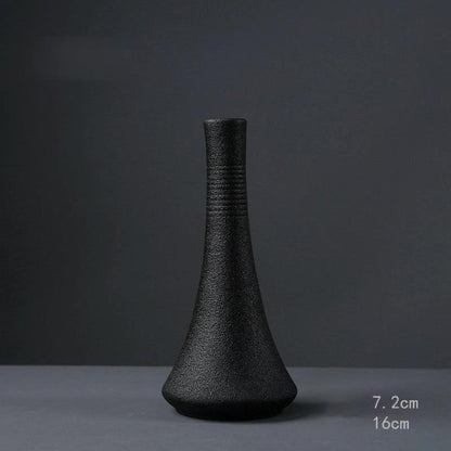 Black Ceramic Small Vase Home Decoration Crafts